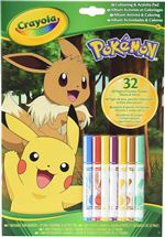 Libro De Actividades Pokémon + 7 Rotuladores Crayola Lavables