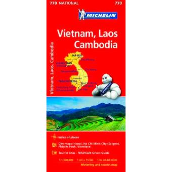 Mapa National - Vietnam, Laos, Camboya