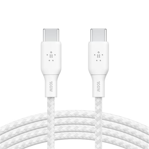 Belkin Boost Charge Cable Trenzado Carga Rápida USB-C a Lightning 2m Blanco