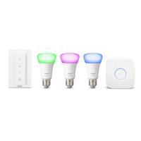 Kit Philips Hue White and Color Ambiance (3 bombillas E27 + puente + interruptor) Blanco