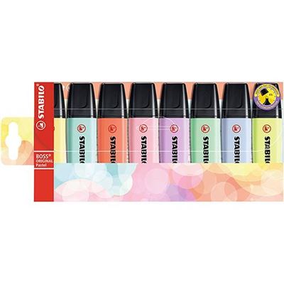Marcador Stabilo Boss Original Pastel estuche con 8 colores