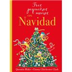 Tres pequeños monos en navidad