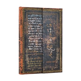 Agenda de 18 Meses (Jul 25 - Dic 26) Paperblanks Michelangelo, Caligrafía Mini (95x140x20mm) Apaisada de 208 páginas - 1