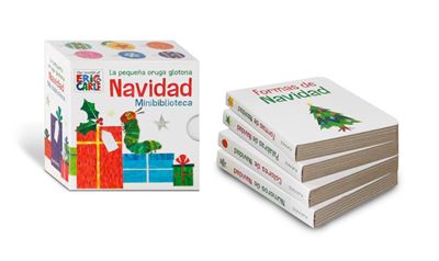 La Pequeña Oruga glotona navidad minibiblioteca libro de eric carle español