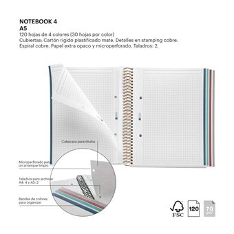 Miquelrius Notebook A5 - Quaderno a spirale, 148 x 210 mm, Rosa