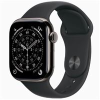 Apple Watch Series 11 GPS + Cellular 42mm Caja Titanio Pizarra y Correa Deportiva Negro - Talla M/L