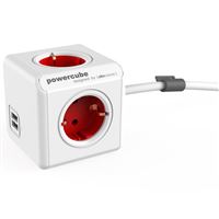 Regleta PowerCube Extended 1402RD/DEEUPC USB Rojo 1,5 m