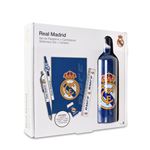 Set De Papelería Con Botella Real Madrid 650ml