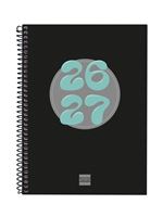 Agenda Escolar Finocam Cool Sep 2026 - Jun 2027 4º - 155x212 Mm Semana Vista Horizontal Negro Español