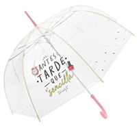 Mr Wonderful Paraguas Grande Transparente - Antes tarde que sencilla