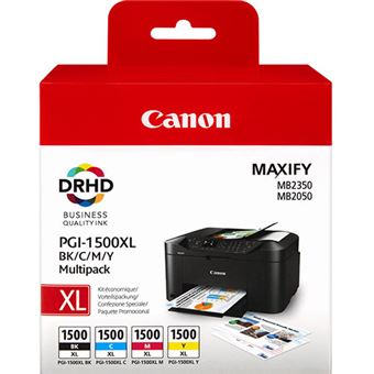 Pack de Cartucho de tintas 4 colores (CMYK) Canon PGI-1500XL 9182B004