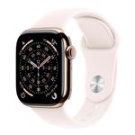 Apple Watch Series 11 GPS + Cellular 42mm Caja Titanio dorado y Correa Deportiva Rubor claro - Talla M/L