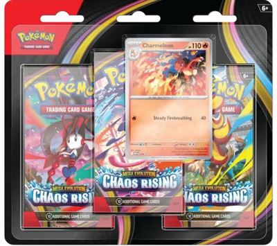 Pack pokémon mega evolution chaos rising 3 bosster + promo card english