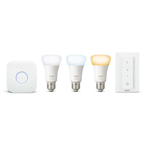 Kit Philips Hue (3 bombillas E27 + puente + interruptor) Blanco