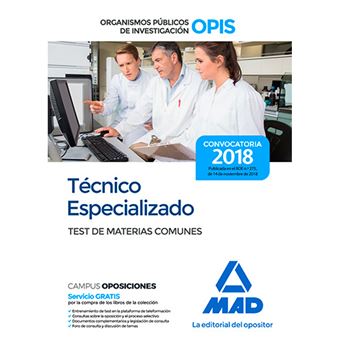 Técnico Especializado de los Organismos Públicos de Investigación - Test de materias comunes
