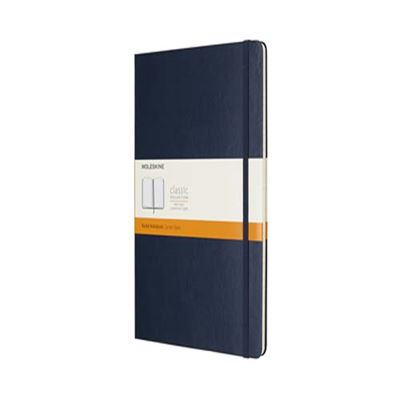 Cuaderno Moleskine Xl pautado azul zafiro con hojas rayadas tapa dura y cierre color tamaño grande 19 25 extralarge bloc de