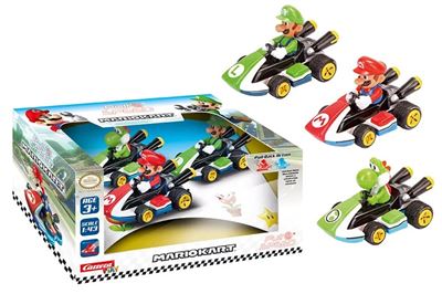Set figuras carrera nintendo mario kart mario, luigi & yoshi