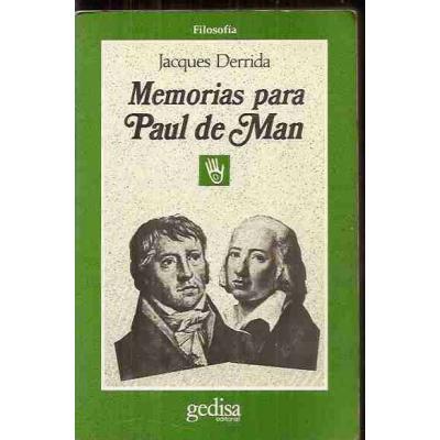 Memorias Para Paul De Man Paul Derrida - Imagen 2