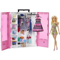 Barbie Fashionista Armario portable con muñeca incluida ropa complementos y accesorios de superarmario mattel edad minima 3