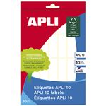 Pack Etiquetas Adhesivas Apli 10 Hojas Blanco 13 X 40 Mm