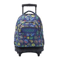Mochila Totto escolar con ruedas Azul Tello - Renglones
