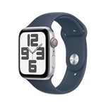 Apple Watch SE 44mm LTE Caja de aluminio Plata y correa deportiva Azul abismo - Talla  S/M