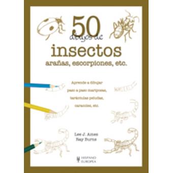 50 dibujos de insectos, arañas, esc