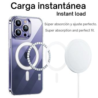 Forro Funda Carga Magnética Magsafe Para iPhone 13 / 13 Pro / 13 Pro Max /  14 / 14 Pro / 14 Pro Max + Vidrio Protector Camaras