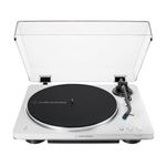Tocadiscos inalámbrico Audio Technica LP70XBT con tracción por correa totalmente automático Blanco/Plata