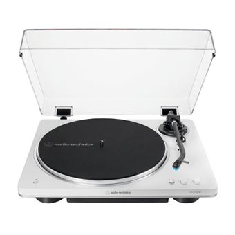 Tocadiscos inalámbrico Audio Technica LP70XBT con tracción por correa totalmente automático Blanco/Plata