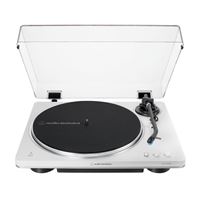 Tocadiscos inalámbrico Audio Technica LP70XBT con tracción por correa totalmente automático Blanco/Plata