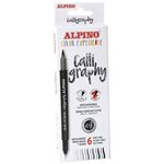 Set 6 Rotuladores De Doble Punta Alpino Callygraphy Tonos Grises