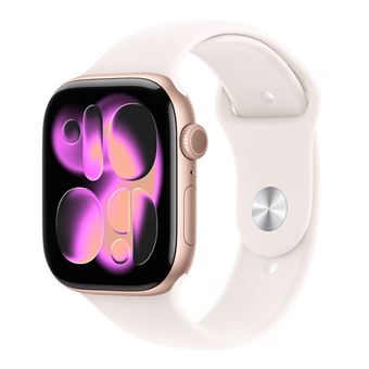 Apple Watch Series 11 GPS + Cellular 46mm Caja Aluminio Oro rosa y Correa Deportiva Rubor claro - Talla S/M