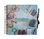 Álbum Fotos Scrapbook Erik 26X26 Cm 40 Páginas Vintage Travel