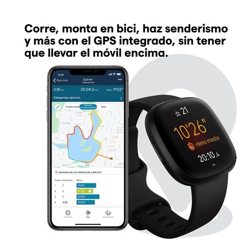 Smartwatch Fitbit Versa 3 Negro Reloj conectado Fnac