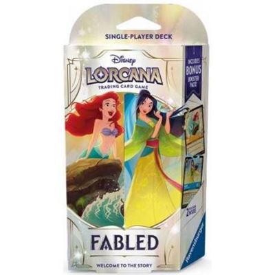 Disney lorcana fabled starter deck amber & sapphire ariel mulan