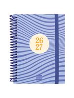 Agenda Escolar Finocam Diva Sep 2026 - Jun 2027 8º - 120x164 Mm Semana Vista Horizontal Olas Español