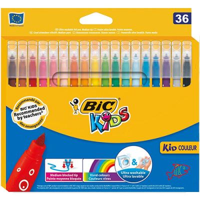 36 rotuladores para colorear Bic Kids Kid Couleur