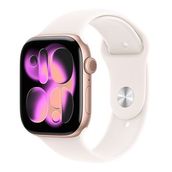Apple Watch Series 11 GPS + Cellular 46mm Caja Aluminio Oro rosa y Correa Deportiva Rubor claro - Talla M/L