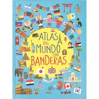 Atlas del mundo con banderas