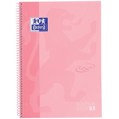 Oxford Cuaderno A4+ microperforado tapa extradura 5x5 120 hojas europeanbook1 touch color flamingo a4