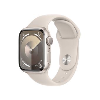 Apple Watch S9 GPS 41mm Caja de aluminio Blanco estrella y correa deportiva Blanco estrella - Talla M/L