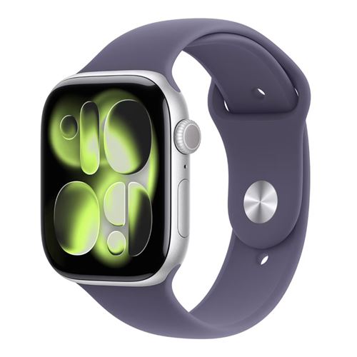 Apple Watch Series 11 Gps + Cellular 46mm Caja Aluminio Plata Y Correa Deportiva Morado Niebla - Talla S/m