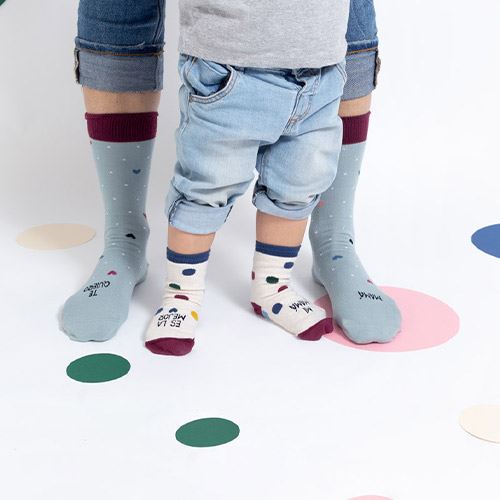 UO Kit Calcetines grandes y peques Mamá te quiero + Quiero a mi mamá  (marinero) tallas 27-30/36-41 - Calcetines de deporte - Los mejores precios