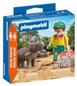 Playmobil duo pack cuidador con rinoceronte