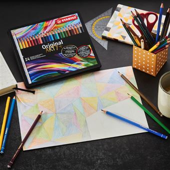 fusible Delgado Integral Estuche de metal ARTY con 24 lápices de color para dibujo de precisión  STABILO Original - Lápiz de color - Los mejores precios | Fnac