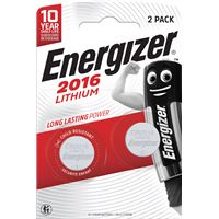 Pila botón Energizer CR 2016 lithium 3V - 2 unidades