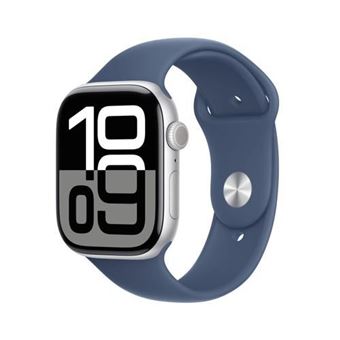 Apple Watch Series 10 GPS + Cellular 42mm Caja Aluminio Plata y Correa deportiva Azul denim - Talla M/L - 1