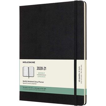 Agenda Moleskine 2020/2021 Semana vista XL tapa dura negro