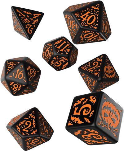 Caja de dados halloween negro/naranja